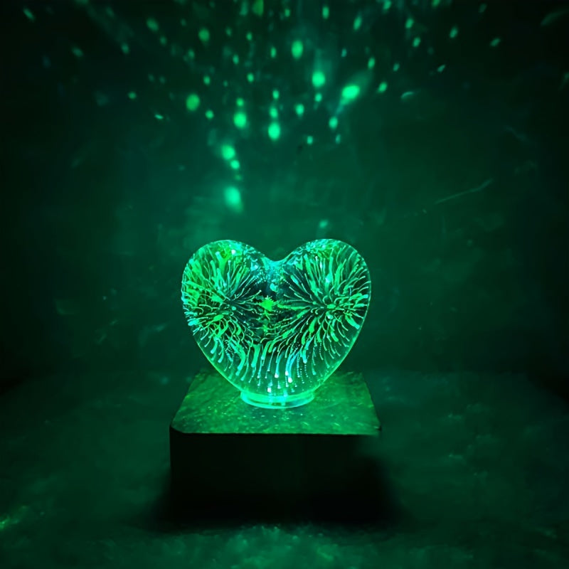 HeartGlow - 3D Hjärta LED Nattlampa, USB-driven Stämningsbelysning
