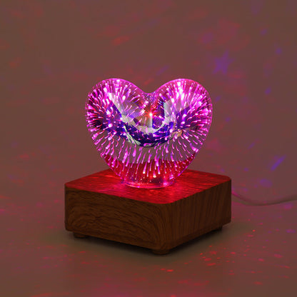 HeartGlow - 3D Hjärta LED Nattlampa, USB-driven Stämningsbelysning