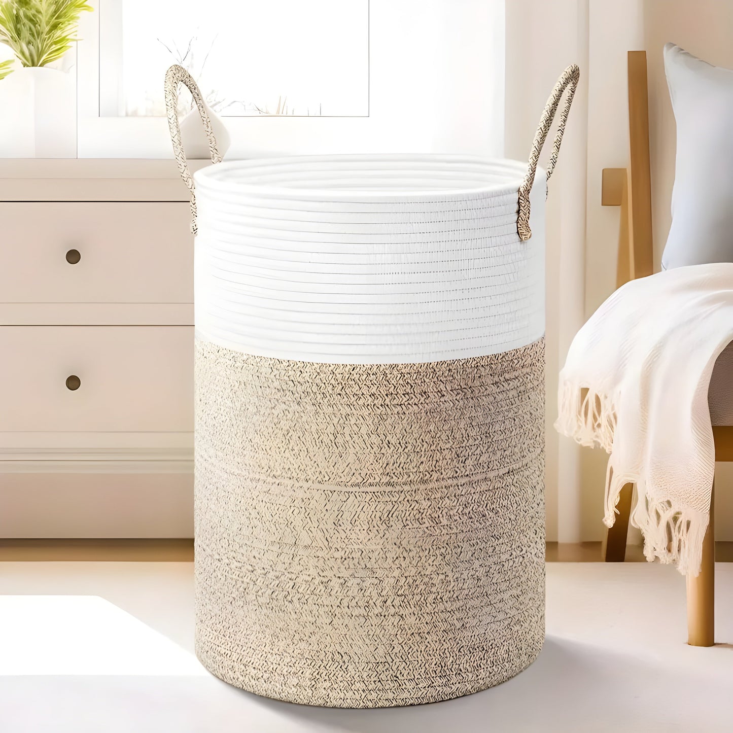 ClutterCatcher Korg - Fällbar Stor Förvaring Flätad Tvättkorg