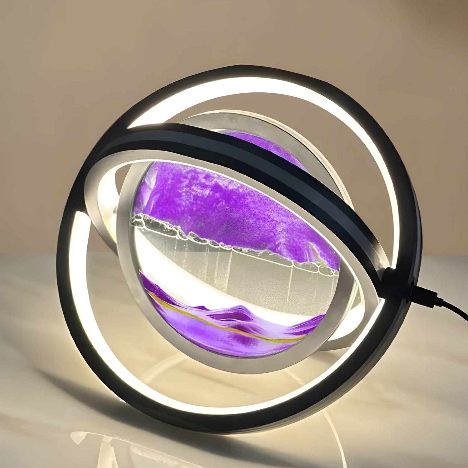 TranquilDune Lampa – 360° roterbar sandkonst nattlampa