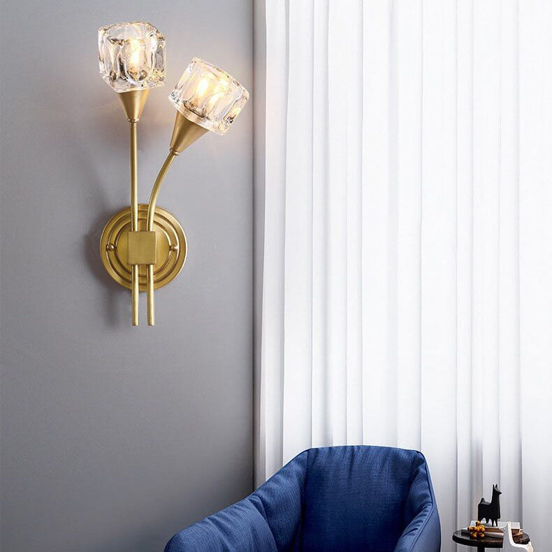 PetalGlow - Modern Blomformat Vägglampa med Två Ljus