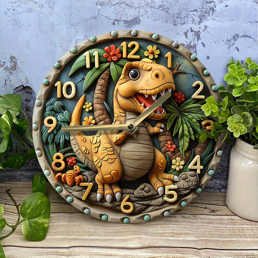 DinoTime - Lekfull Dinosaurie Väggklocka