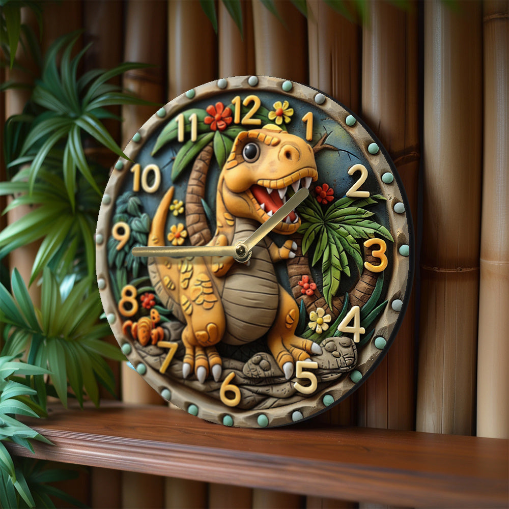 DinoTime - Lekfull Dinosaurie Väggklocka
