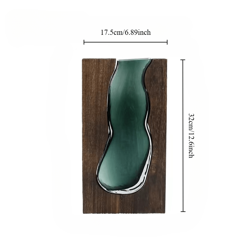 Elegant glasvas med träbas - Stilig dekoration för alla utrymmen