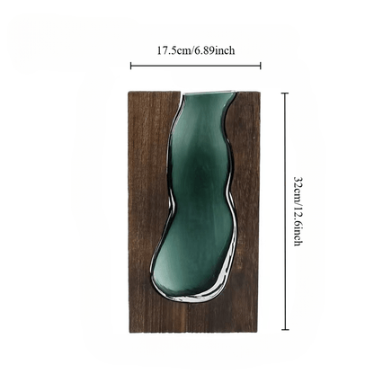 Elegant glasvas med träbas - Stilig dekoration för alla utrymmen