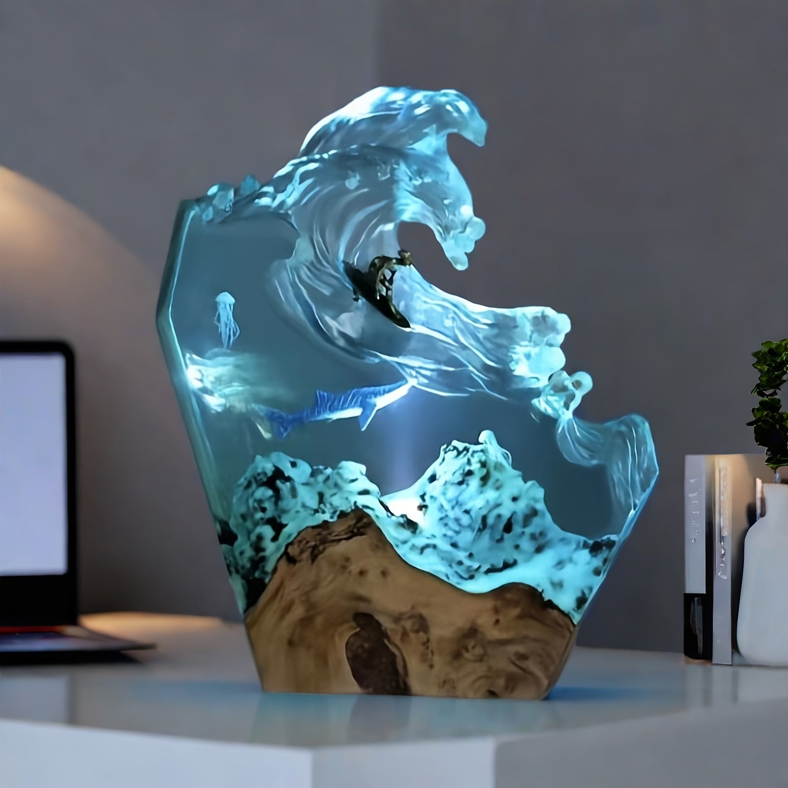 OceanGlow - Handgjord Harshampa med Valdesign