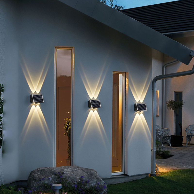 Carvallo Modern Solar-LED-Wall Light for Outdoor | Rectangular Design | IP56 Waterproof | Various Sizes &amp; Light Intensities