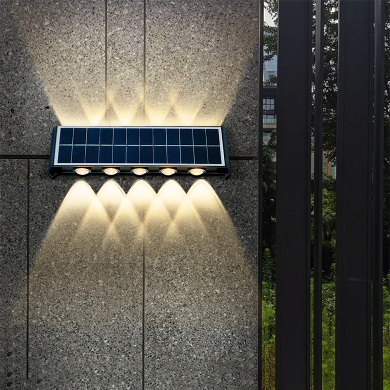 Carvallo Modern Solar-LED-Wall Light for Outdoor | Rectangular Design | IP56 Waterproof | Various Sizes &amp; Light Intensities