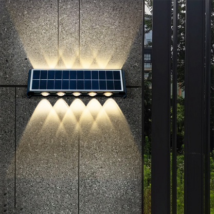Carvallo Modern Solar-LED-Wall Light for Outdoor | Rectangular Design | IP56 Waterproof | Various Sizes &amp; Light Intensities