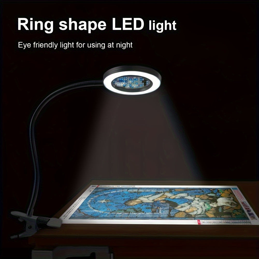 LED Förstoringsglaslampa med Klämma – Perfekt för Handsfree-arbete och Precision