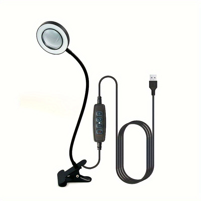 LED Förstoringsglaslampa med Klämma – Perfekt för Handsfree-arbete och Precision