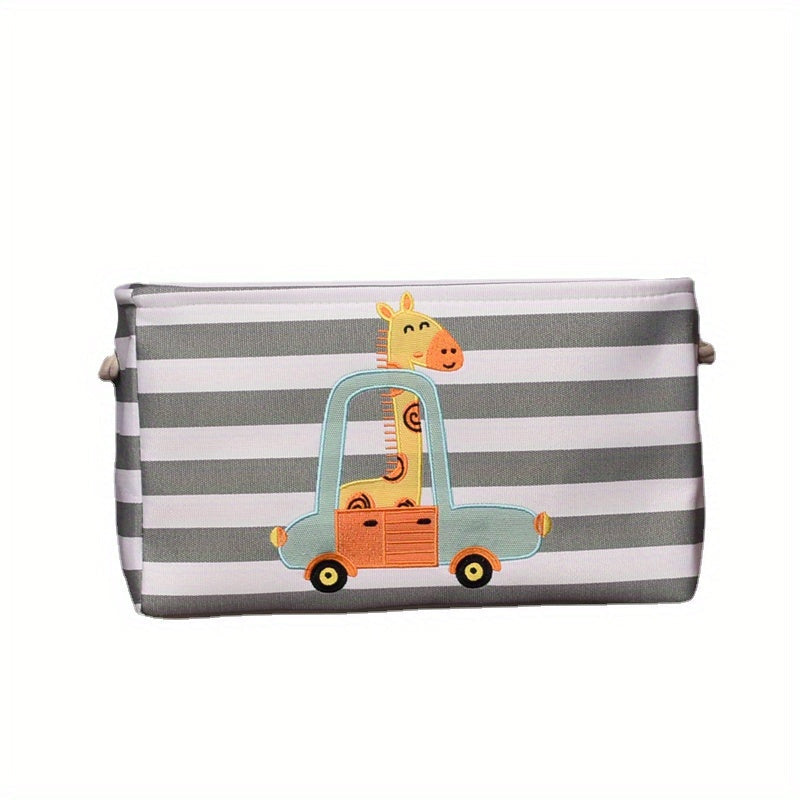 Förvaringskorg för leksaker och kläder – Tecknad lejon- och giraffdesign