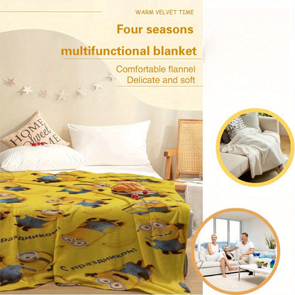 Minions Fleece Blanket - Mjuk &amp; Varm Flanellfilt för Barn