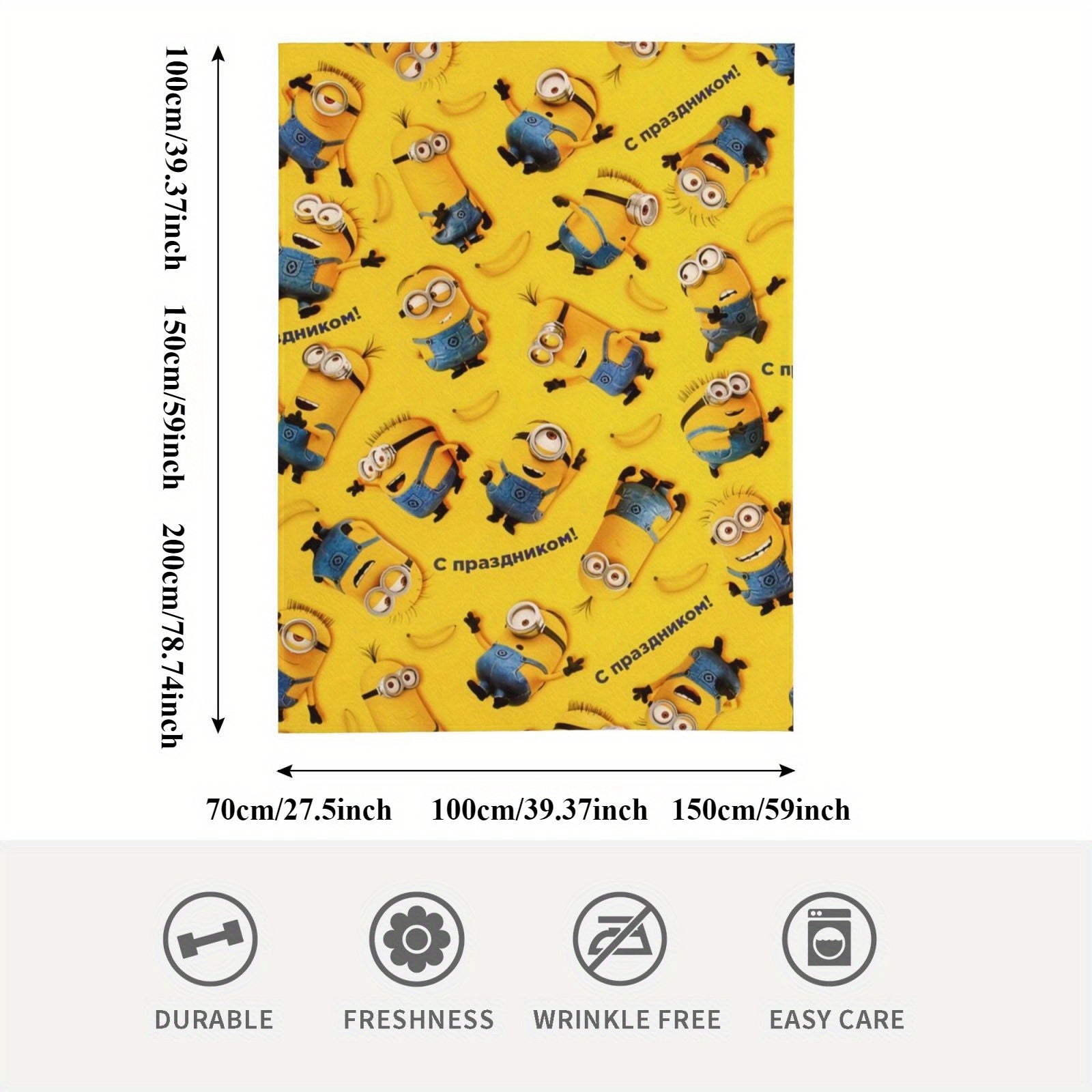 Minions Fleece Blanket - Mjuk &amp; Varm Flanellfilt för Barn