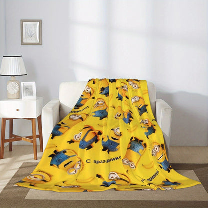 Minions Fleece Blanket - Mjuk &amp; Varm Flanellfilt för Barn