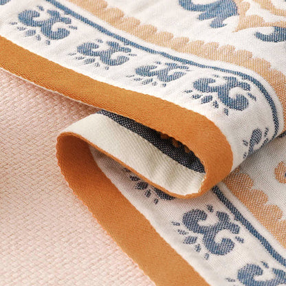 Blommig Tryck Jacquard Bomull Badhandduk 70x140cm