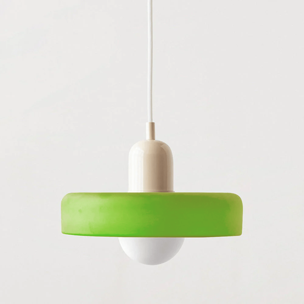 Lunari Halo | Pendellampa i färgat glas i Bauhaus-stil
