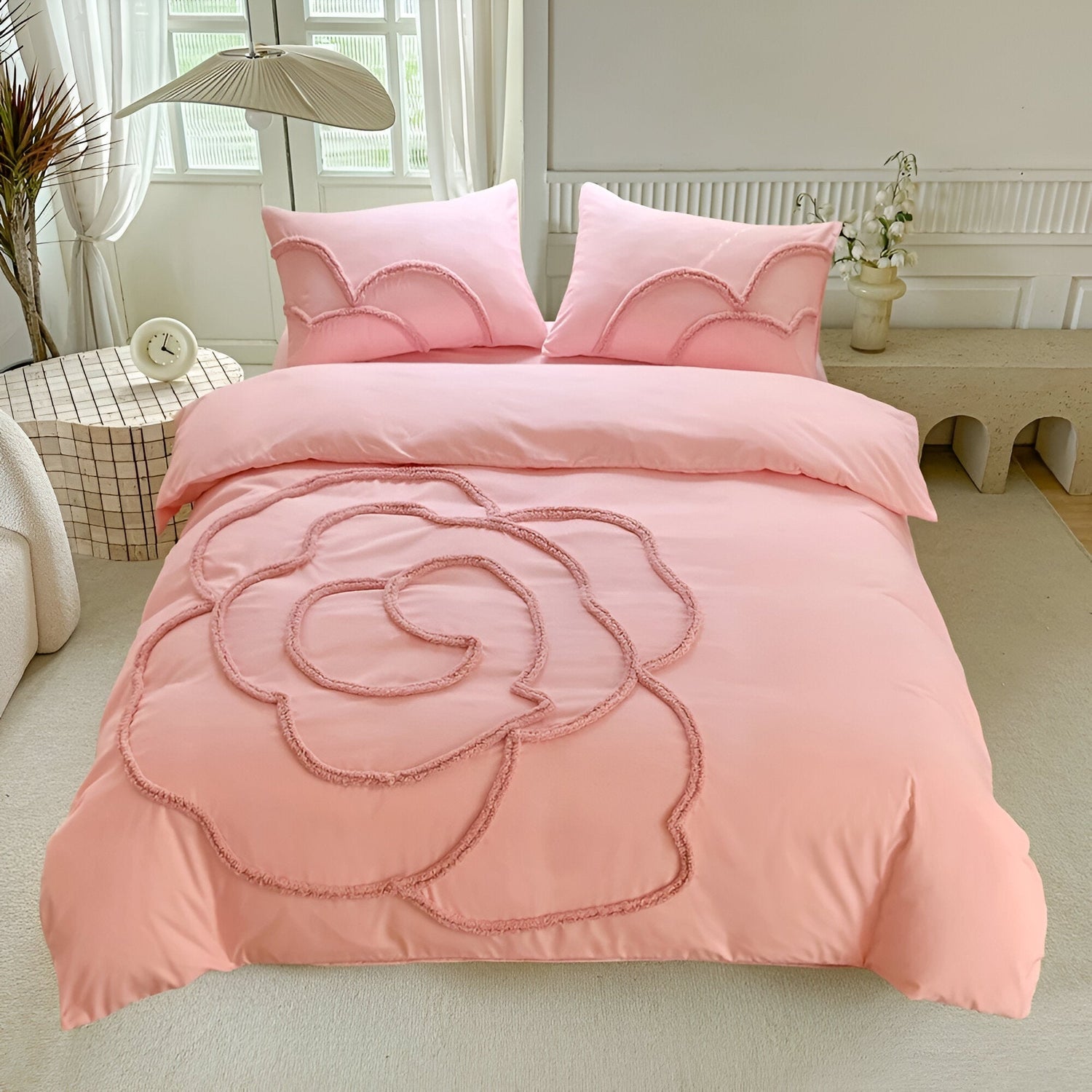 BlossomDream Set - Elegant Snuggly Täcke Med Blomsterdesign