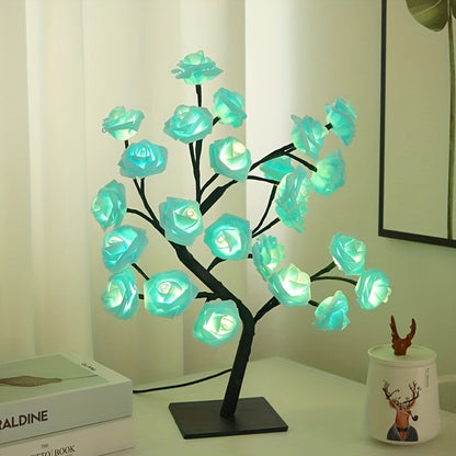 RozenLicht - LED Blomsterbordslampa med USB, Stämningsbelysning