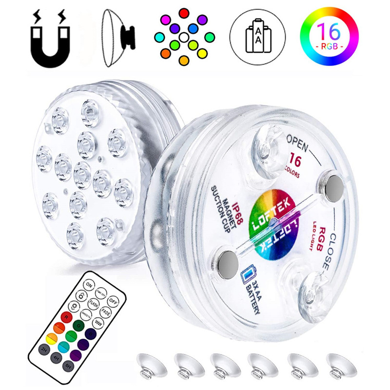 Underwater LED-lampa med fjärrkontroll – RGB flerfärgad poolbelysning för badrum och dammar