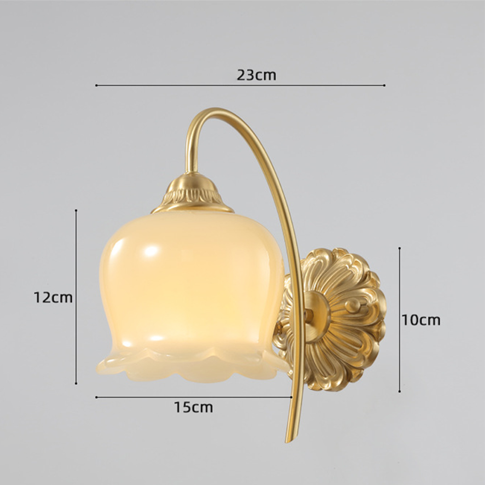 Elegant Koppar Glas Vägglampa