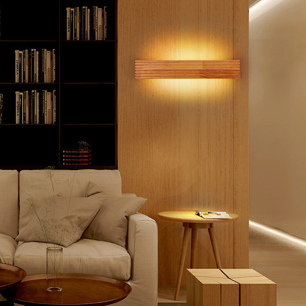 Vägglampa Modern Trä LED Armatur