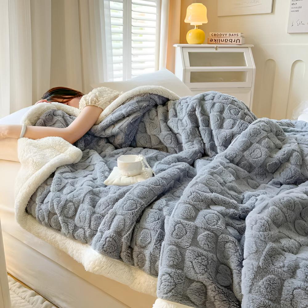 Ultra-Mjuk Sherpa Fleece Filt – Moln Värme Mysigt Komfort Pläd