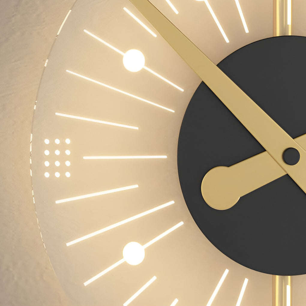 Väggklocka | Led-ljus | Tyst rörelse | Ambient glöd | Kreativ modern design