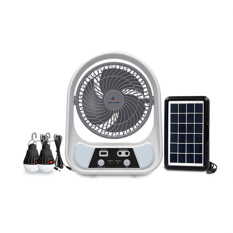Carvallo-Ventilator SolventoGo | Med LED-nattljus & USB-powerbank | Bärbar & Uppladdningsbar | För camping & nödsituationer