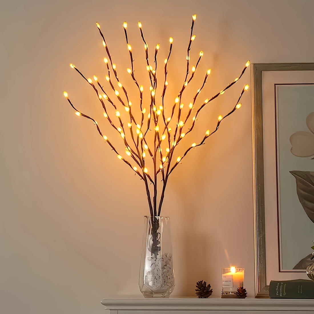TwinkleBranch - 20 LED Taklampor, Batteridrivna, Dekorativ Belysning
