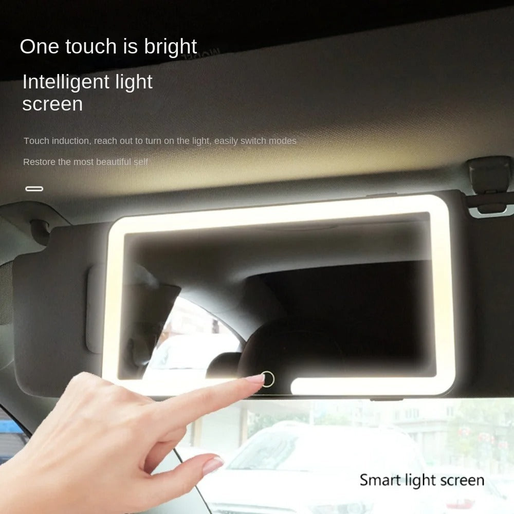 Luxora LED Bil Solskydd Toalettspegel med Touchkontroll