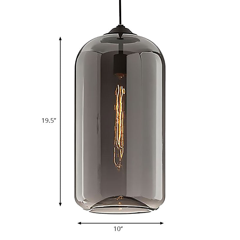 Brede Glas Hänglampa - Modern 1-Ljuskälla Svart Lampa