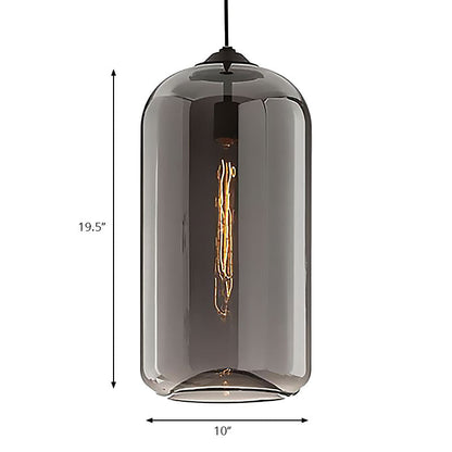 Brede Glas Hänglampa - Modern 1-Ljuskälla Svart Lampa