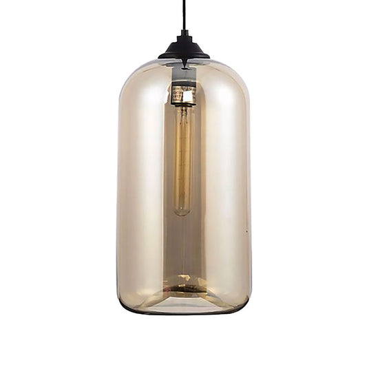 Brede Glas Hänglampa - Modern 1-Ljuskälla Svart Lampa