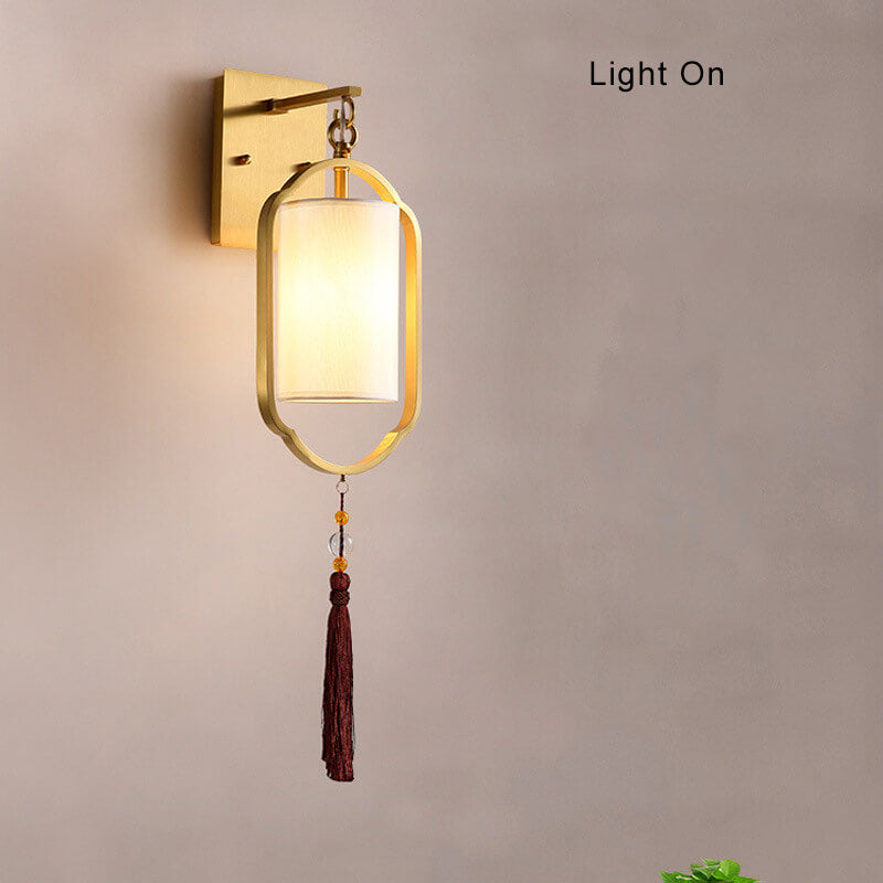 LumiGlow - Modernt 1-lamps vägglampa i tyg i kinesisk stil