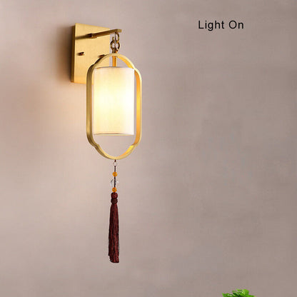 LumiGlow - Modernt 1-lamps vägglampa i tyg i kinesisk stil
