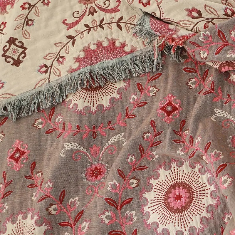 Retro Mandala Vändbar Filt