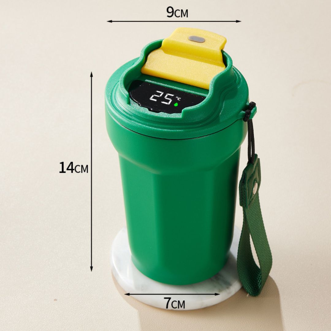 Rostfritt stål kaffekopp med LED temperaturvisning 450 ML