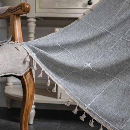 Tassel Rutig Gardin Semi Mörkläggande Draperier