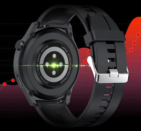 Vattentålig herr Bluetooth-smartklocka med EKG, PPG, hjärtats hastighet och syremätare