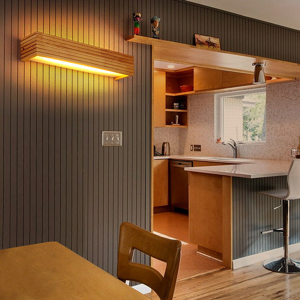 Vägglampa Modern Trä LED Armatur