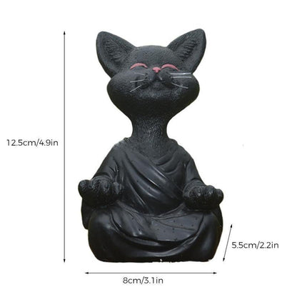SerenePaws - Handgjord Buddha Katt Staty för inspirerad interiör