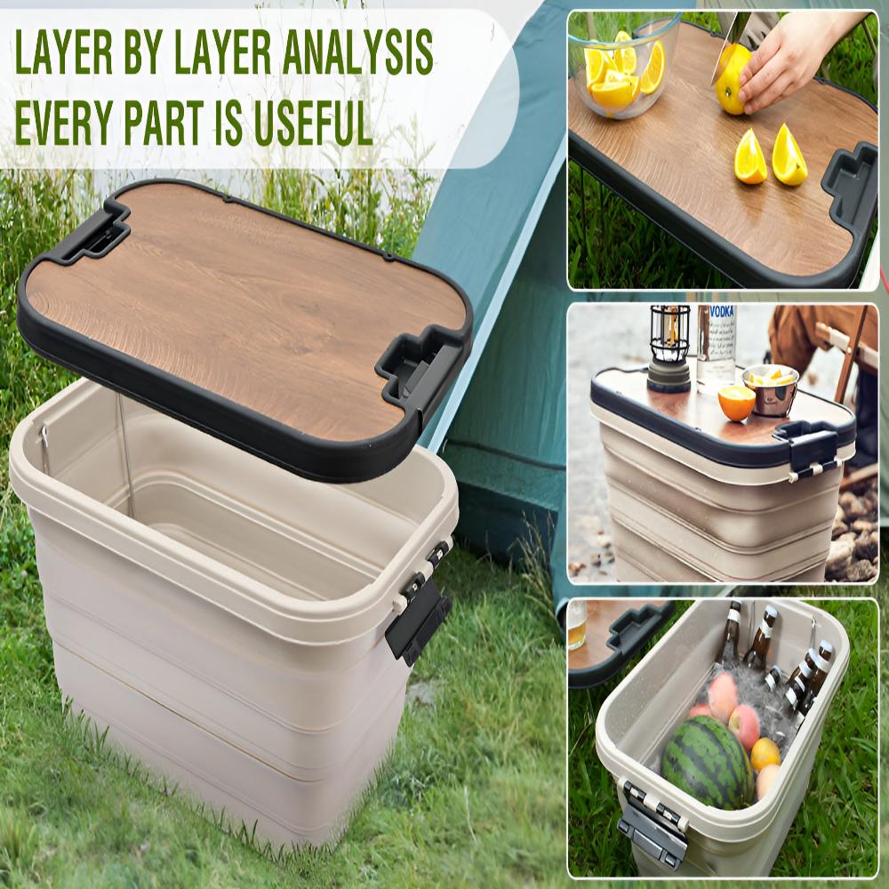 Fällbar Campinglåda – Hopfällbar Förvaringslåda för Utomhusutrustning &amp; Förnödenheter