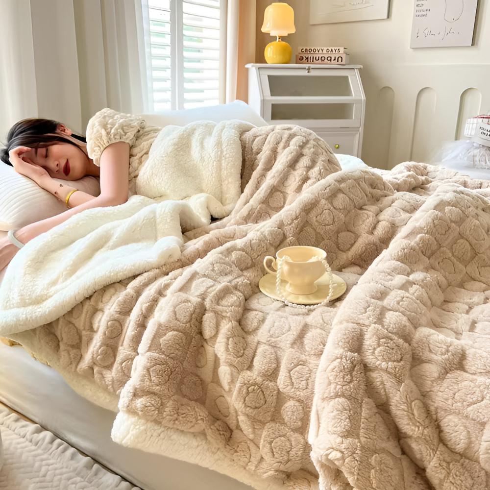 Ultra-Mjuk Sherpa Fleece Filt – Moln Värme Mysigt Komfort Pläd