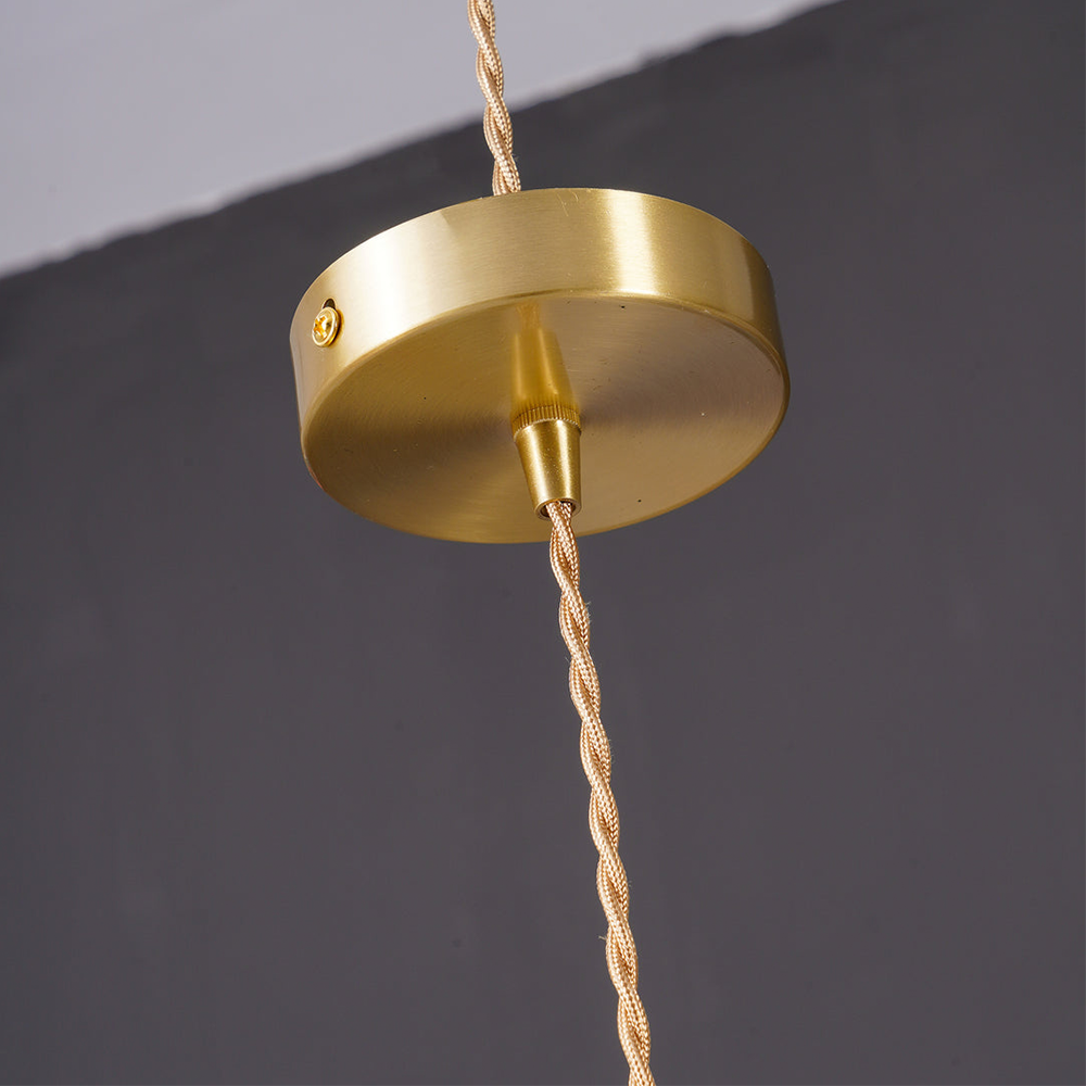 Art Nouveau Fluted Glass Pendant | Flower-Inspired Shade | H4.72in x D9.06-23.62in | Brass &amp; Glass Craftsmanship | Brick by Brick