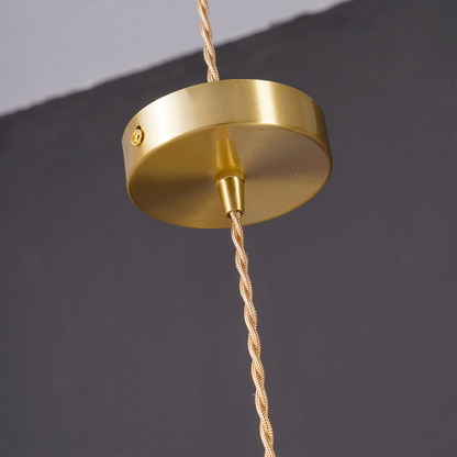 Art Nouveau Fluted Glass Pendant | Flower-Inspired Shade | H4.72in x D9.06-23.62in | Brass &amp; Glass Craftsmanship | Brick by Brick