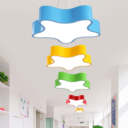 LED Barnlampa Hängande med Stjärna Acryl Kåpa, Röd/Grön/Gul Avslutning