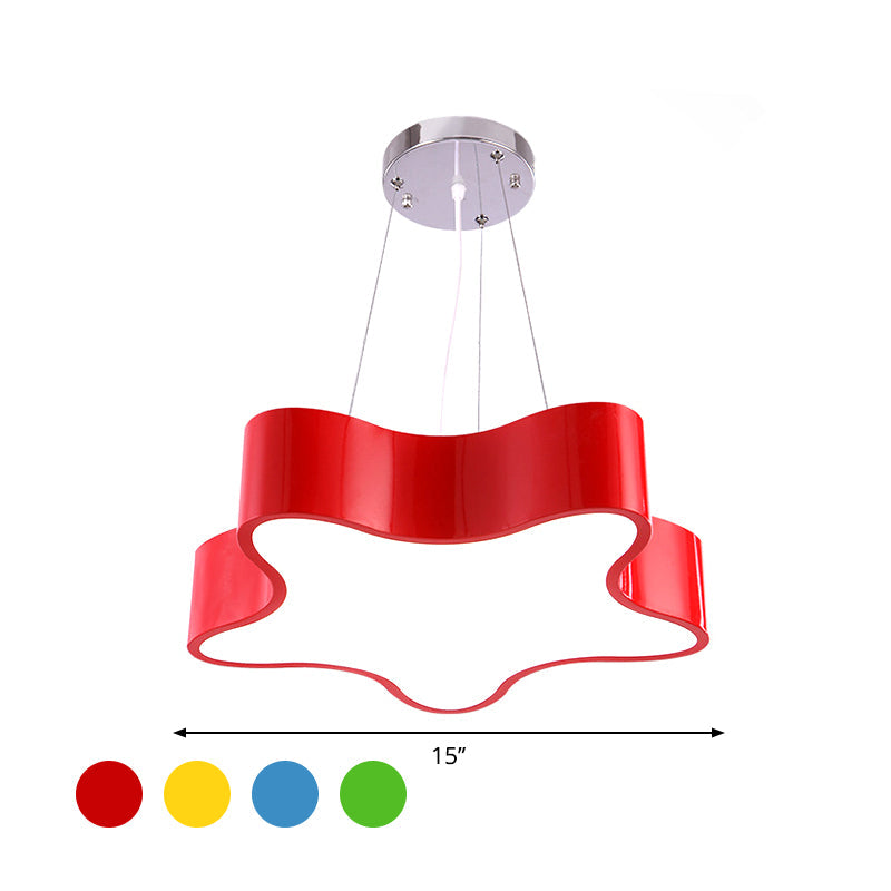 LED Barnlampa Hängande med Stjärna Acryl Kåpa, Röd/Grön/Gul Avslutning