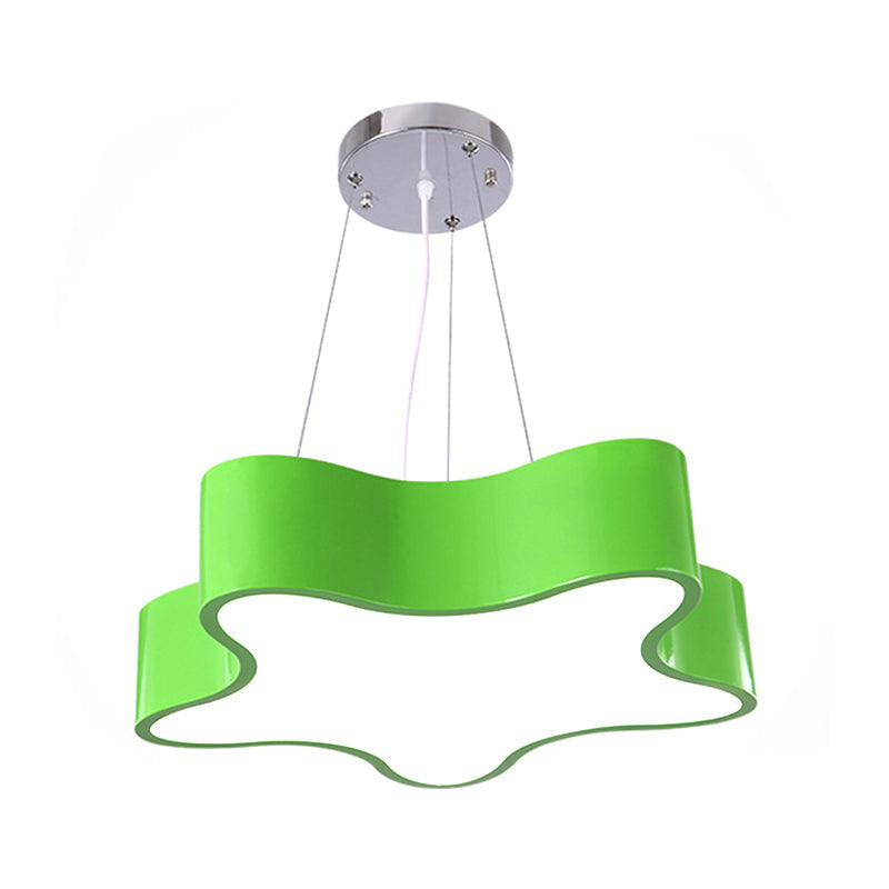 LED Barnlampa Hängande med Stjärna Acryl Kåpa, Röd/Grön/Gul Avslutning