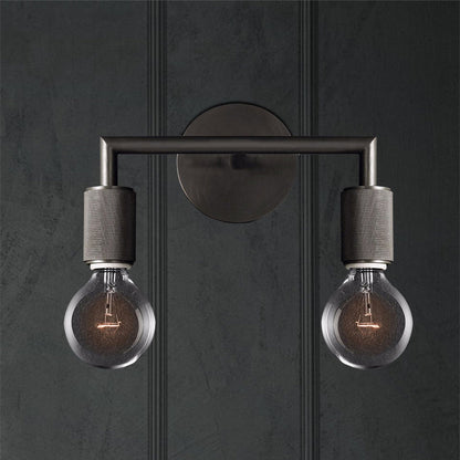 Vägglampa mässing metall dubbel glödlampa sconce